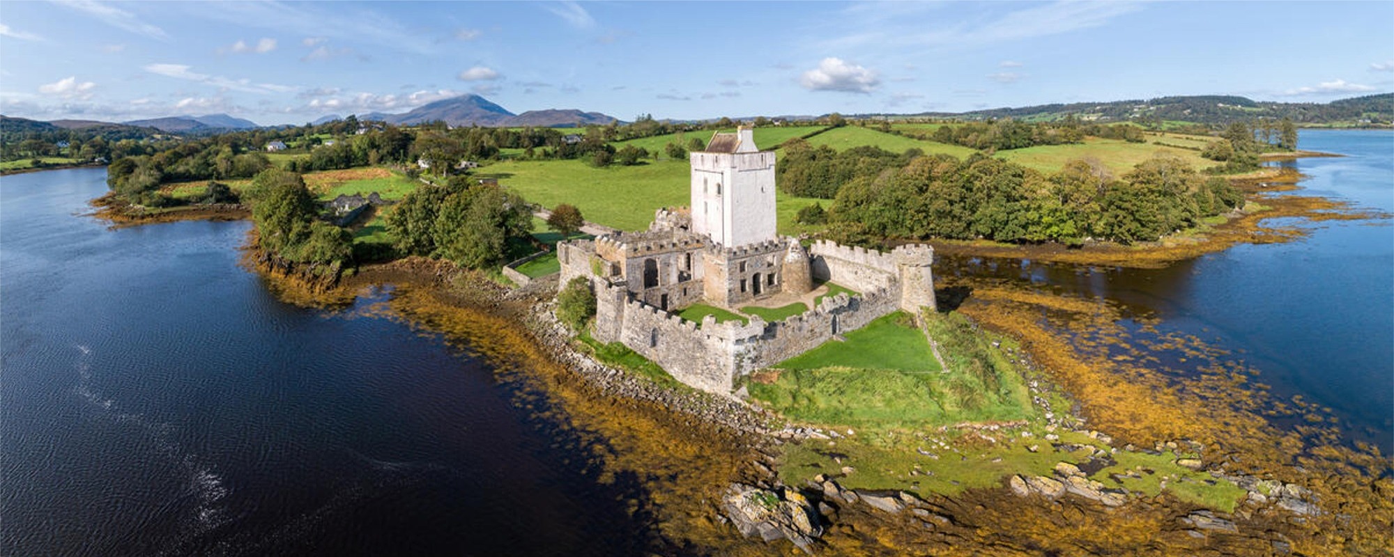Doe Castle and Sheephaven bay: places to visit on holiday in An Fál Carrach, County Donegal, Ireland from An tSean Bheairic, Falcarragh Visitor Centre