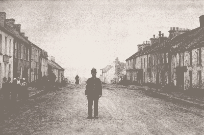 Constable on Main Street, Falcarragh. An tSean Bheairic, Falcarragh Visitor Centre, County Donegal, Ireland